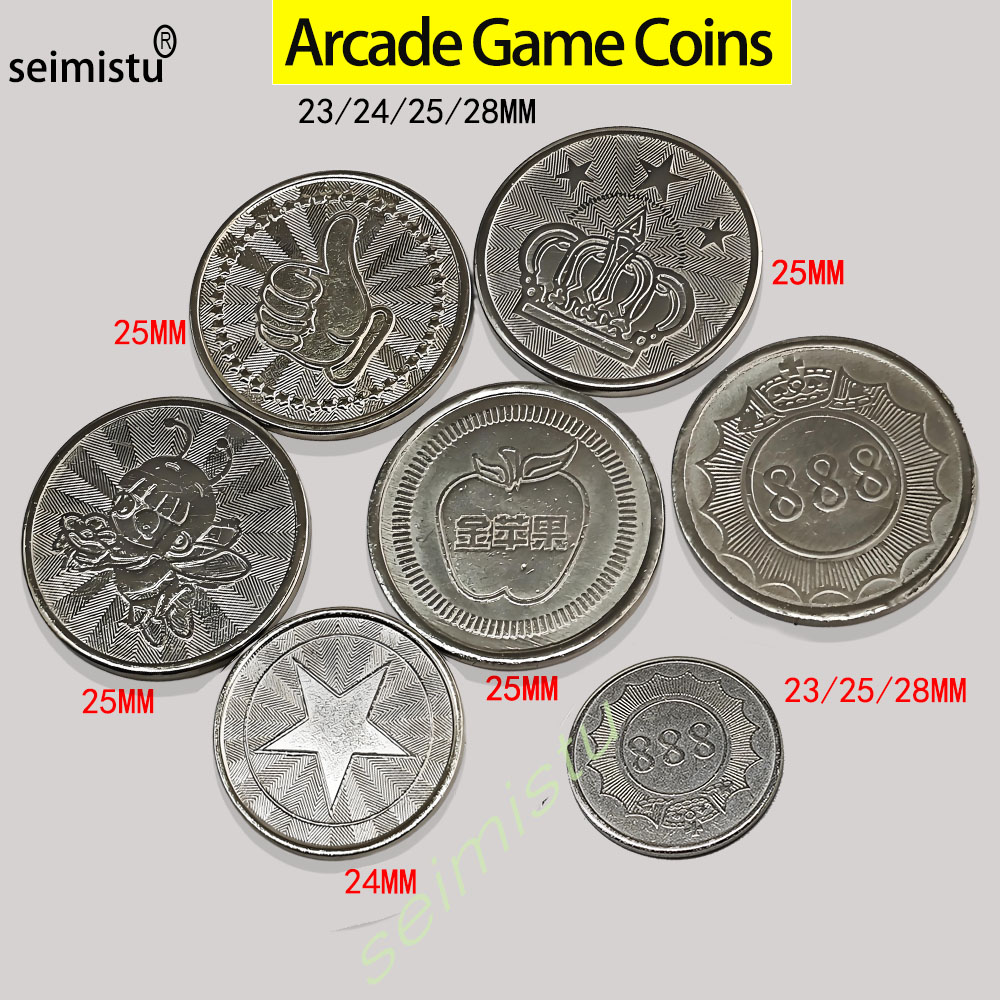Vending Arcade Games - 100 szt. Stal nierdzewna 23/24/25mm Monety